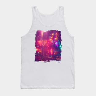 Cool Japanese Neon City Tank Top